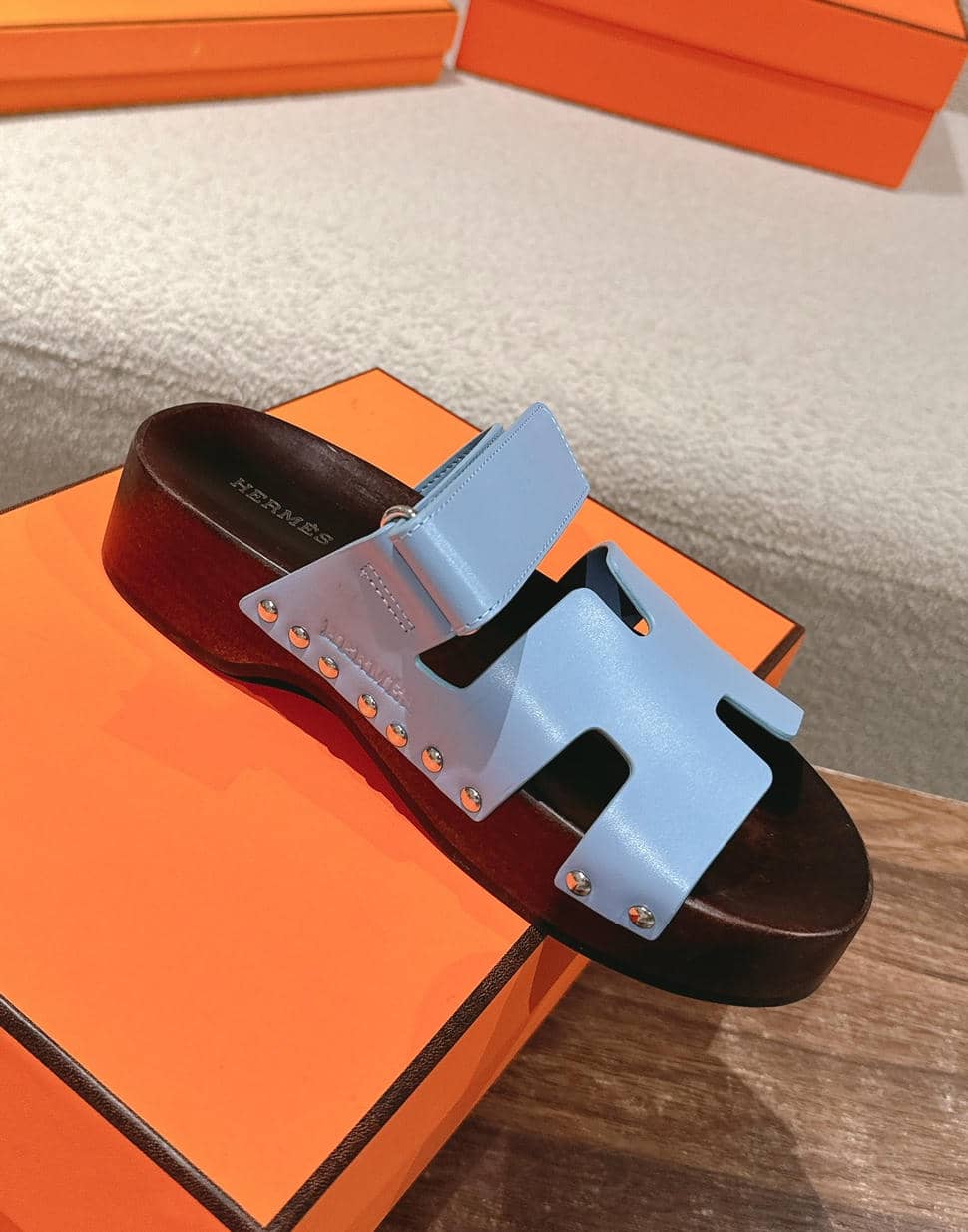 Hermes wooden sole sandals-7